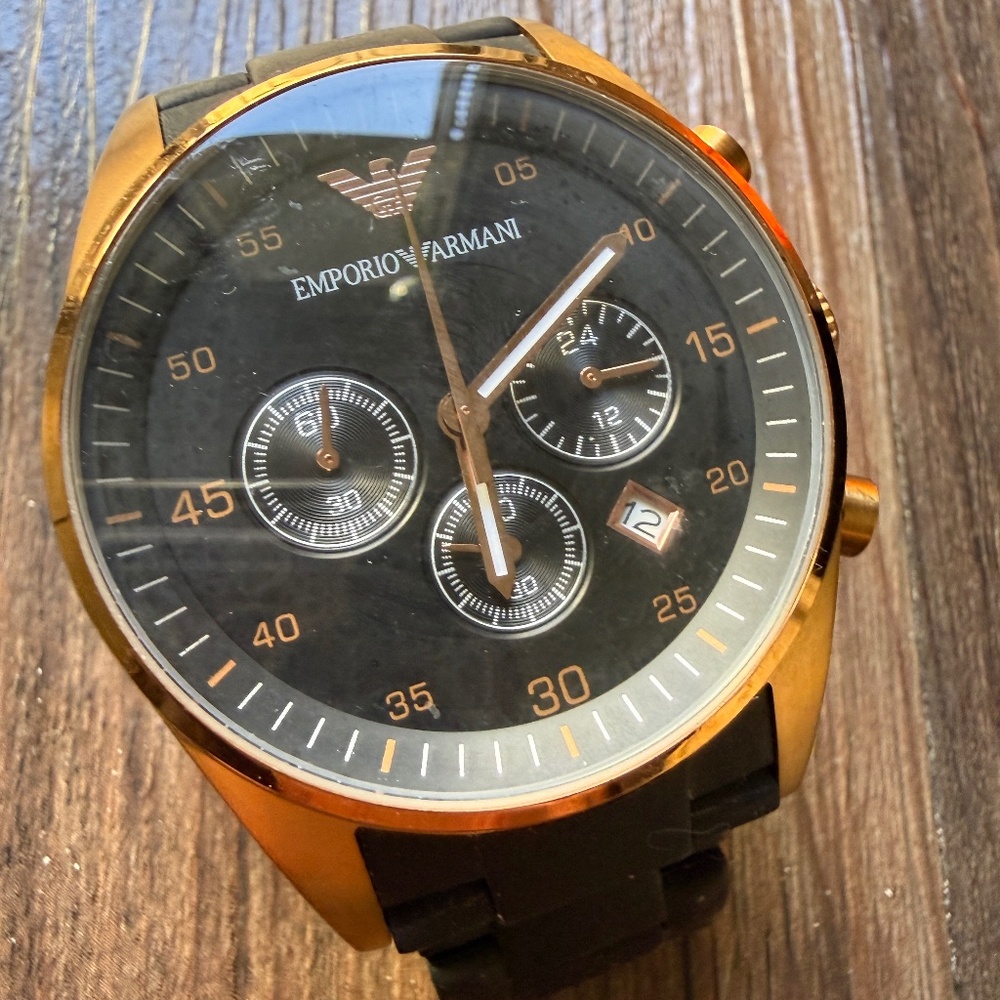 Emporio Armani gold & black watch